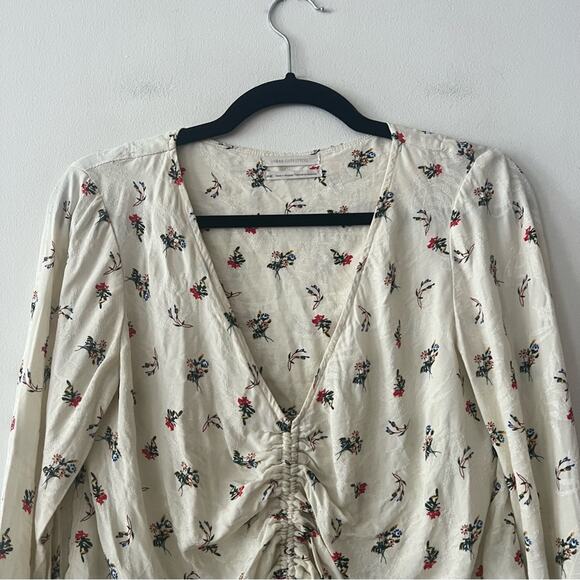 Urban Outfitters Cream Floral Ruched Top - Picture 4 of 6